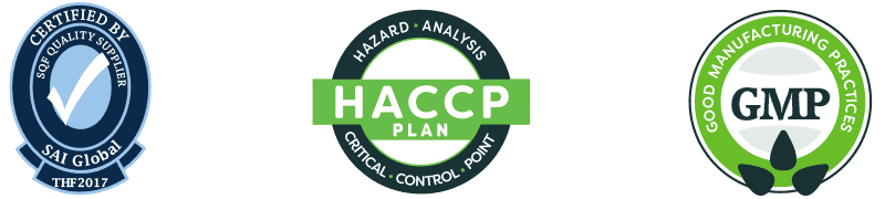 SQF-3, HACCP, GMP icons