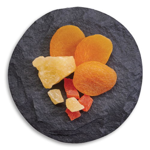 dried pineapple, apricots and mango