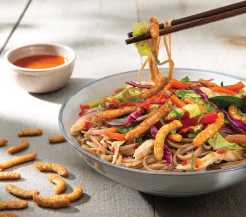 Crunchy Soba Noodle Salad with sesame sticks